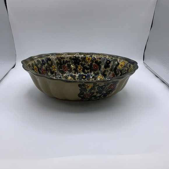 Vintage Talavera Castillo Hecho En Mexico Floral  Pottery Serving Bowl 13x10” - Picture 3 of 5
